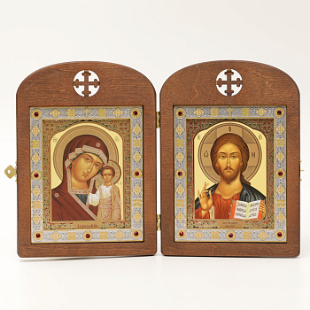 Складень (ERM) 11x13 деревянный АРКА со вставкой металл №9