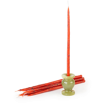 Свечи с травами конусные №20, КРАСНЫЕ (Роза, Лаванда, Шалфей)