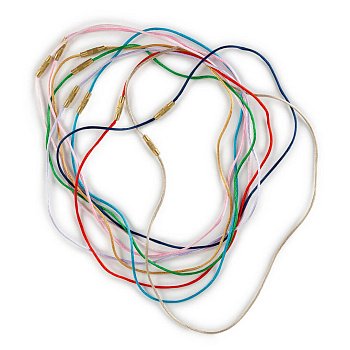 Гайтан шелк гладкий, застежка винт, ЦВЕТНОЙ МИКС (60см)