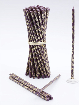 Свечи праздничные №80 (уп 50шт), ФИОЛЕТОВЫЕ (Золотая лоза)