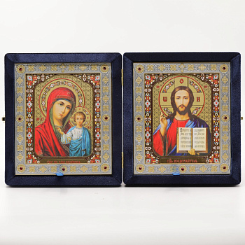 Складень (ERM) 15х18  бархат Вставка металл, СИНИЙ №5