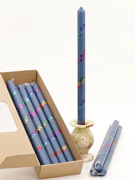 Свечи праздничные №4 (уп 10шт), ВАСИЛЬКОВЫЕ (Радужная лоза)