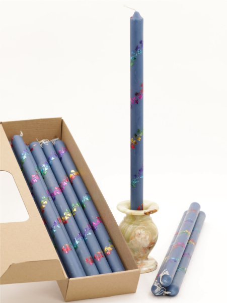 Свечи праздничные №4 (уп 10шт), ВАСИЛЬКОВЫЕ (Радужная лоза) (3)