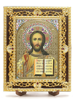Икона 17x22 (ERM) на планшете, ЗОЛОТОЙ АЖУР, Спаситель №2