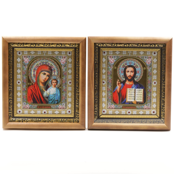 КИОТЫ 15х18 ДЕРЕВО, Вставка металл, ЗОЛОТОЙ багет, ПАРА №2