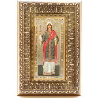 Икона  9x19 со стразами, багет АНТИЧНЫЙ, Христина
