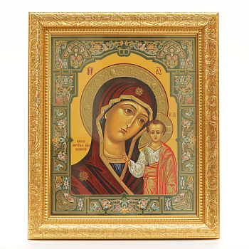 Икона 20x24 (BOG) багет ЗОЛОТО, Казанская №3