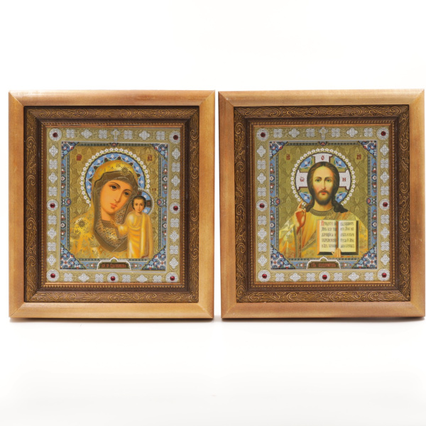 КИОТЫ 15х18 ДЕРЕВО, Вставка металл, ЗОЛОТОЙ багет, ПАРА №7