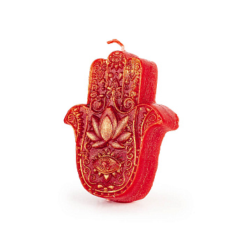 Свеча формовая Хамса (рука Фатимы), КРАСНАЯ