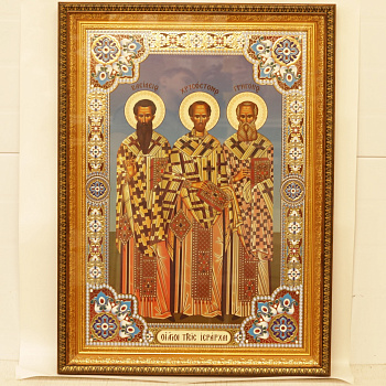 КИОТ 50x70 (VAN) ПЛАСТИК БРОНЗА, ЗОЛОТОЙ Широкий багет, Василий, Иоанн, Григорий