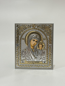 Лик полигр. 10х12, Серебро, Арка с птицами, Казанская