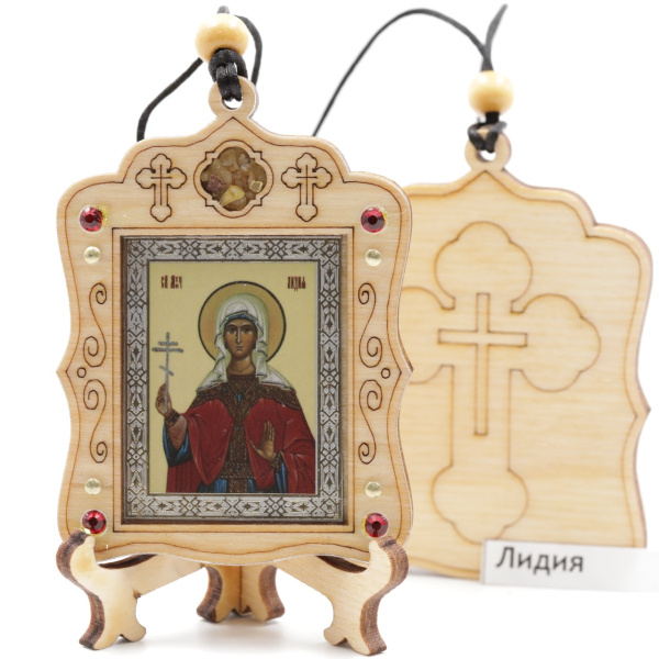 Авто икона (ERM) с подставкой 4х3,5см, Лидия