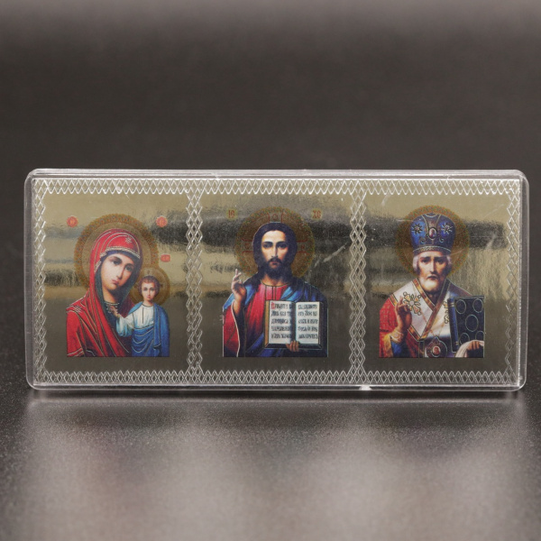 Икона Автомобильная (SOR) Стекло 9x4, Софрино, СЕРЕБРО