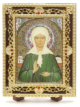 Икона 17x22 (ERM) на планшете, ЗОЛОТОЙ АЖУР, Матрона Московская