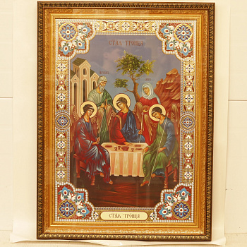 КИОТ 50x70 (VAN) ПЛАСТИК БРОНЗА, ЗОЛОТОЙ Широкий багет, Троица