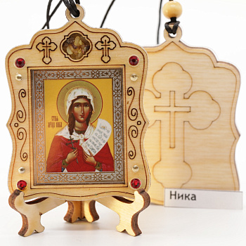 Авто икона (ERM) с подставкой 4х3,5см, Ника