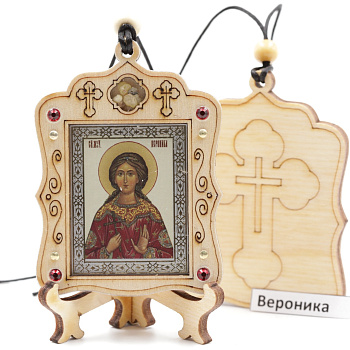 Авто икона (ERM) с подставкой 4х3,5см, Вероника